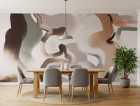 Organic Earthy Abstract Curves Wall Mural
