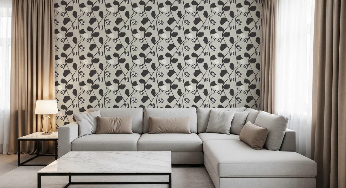 Abstract Floral Vine Arrangement Wallpaper⁠