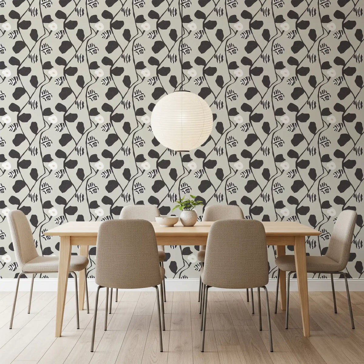 Abstract Floral Vine Arrangement Wallpaper⁠