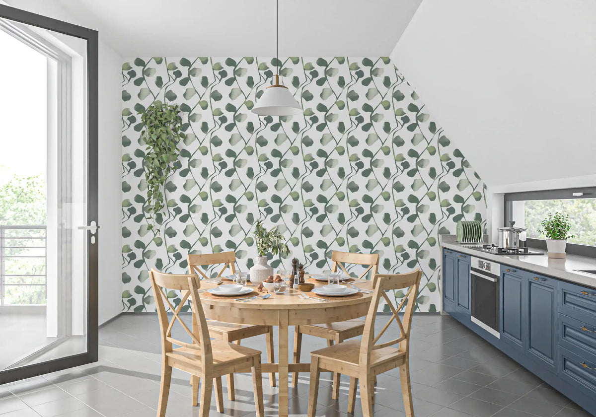 Soft Watercolor Eucalyptus Vines Wallpaper⁠