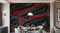 Crimson Graphite Flow Wall Mural