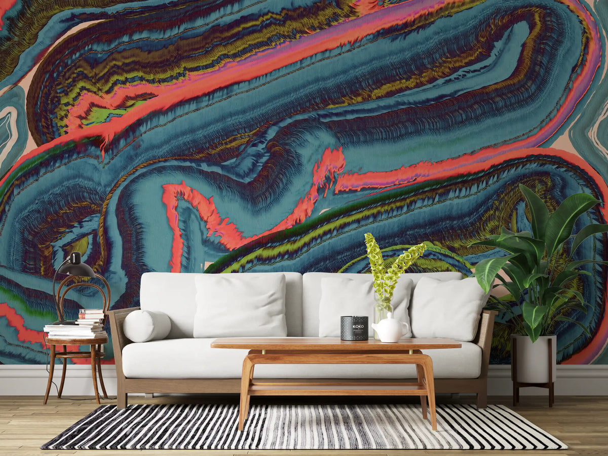 Abstract Resinous Flow and Swirl Wall Mural