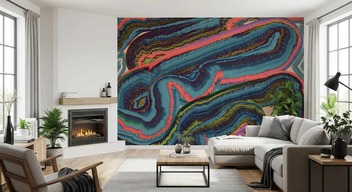 Abstract Resinous Flow and Swirl Wall Mural