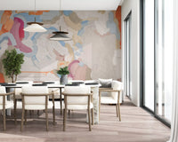 Abstract Painted Strokes in Soft Tones Wall Mural