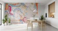 Abstract Painted Strokes in Soft Tones Wall Mural