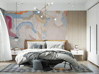 Abstract Painted Strokes in Soft Tones Wall Mural