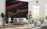Fiery Strata Contemporary Pattern Wall Mural