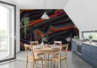 Fiery Strata Contemporary Pattern Wall Mural