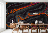 Fiery Strata Contemporary Pattern Wall Mural