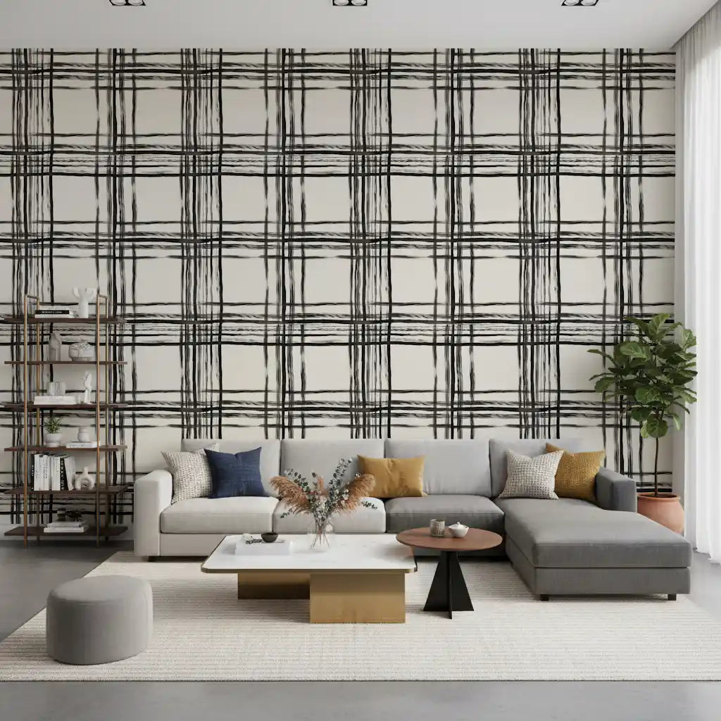 Minimalist Monochrome Grid Wallpaper⁠