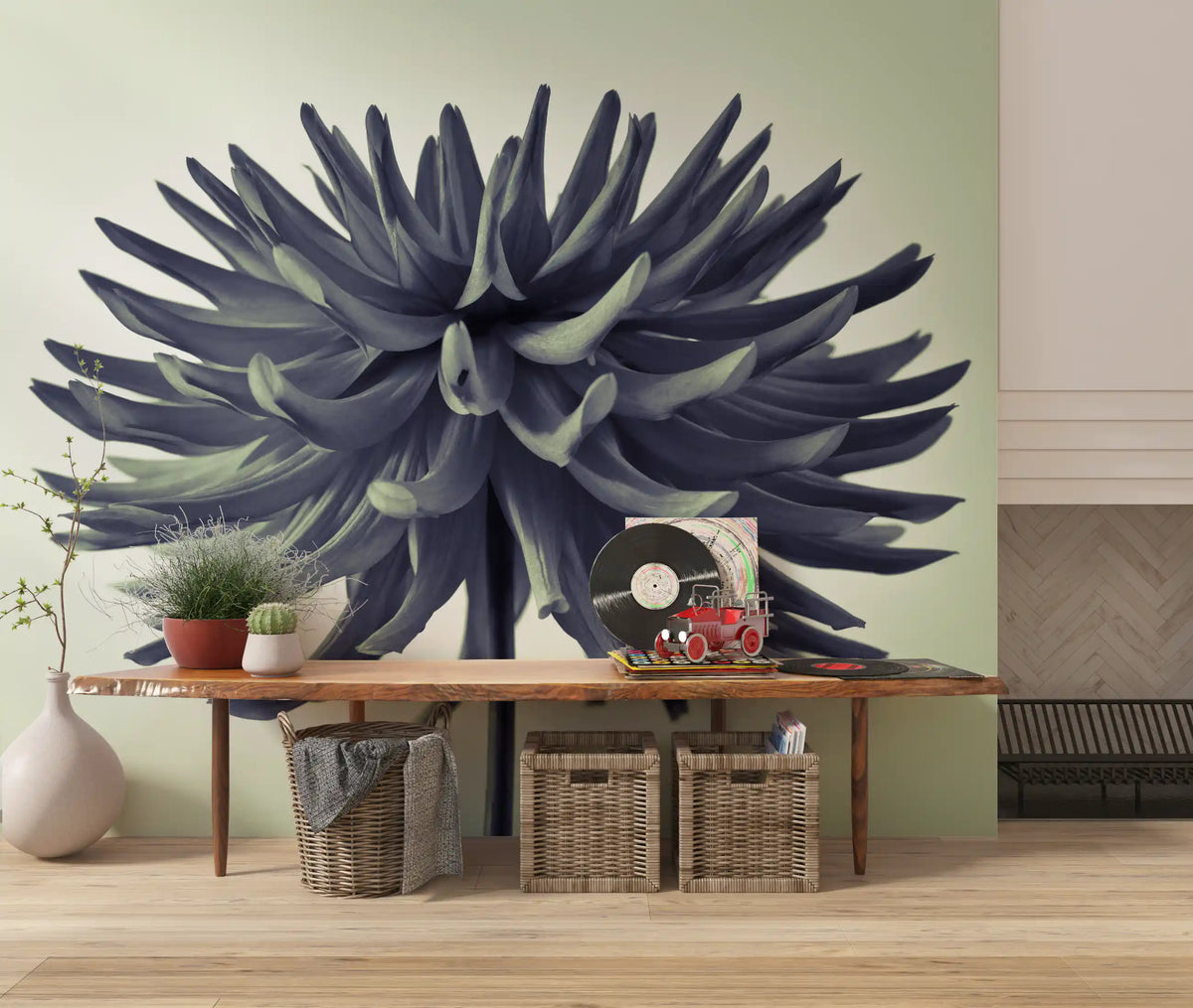 Abstract Dahlia Sculpture Wall Mural