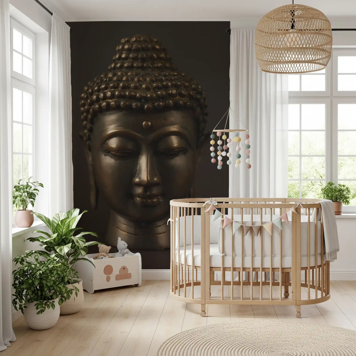 Minimalist Bronze Enlightenment Wall Mural