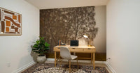 Golden Morning Mist Forest Wall Mural