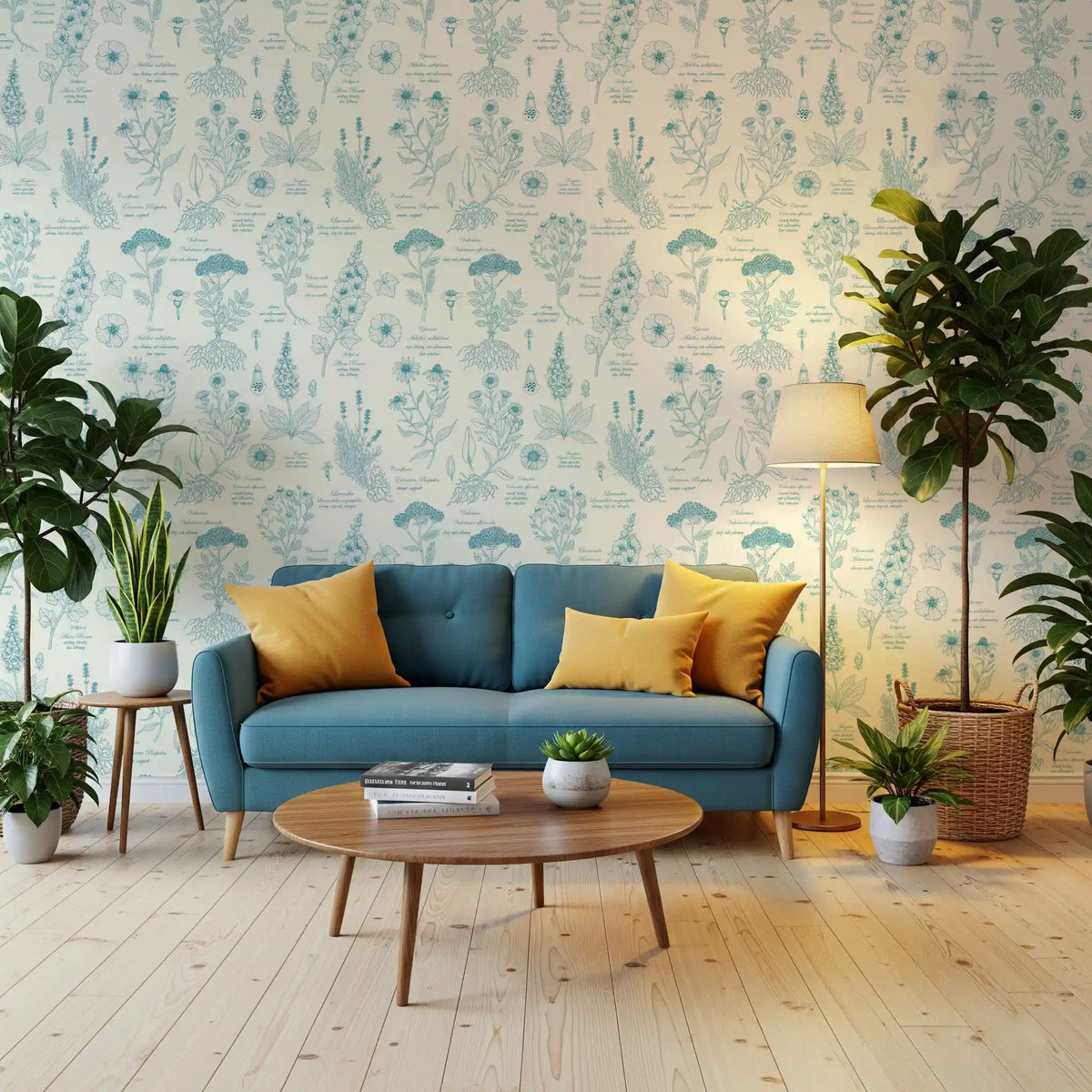 Botanical Sketch Herbarium Illustration Wallpaper⁠