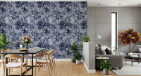 Indigo Jungle Foliage Layering Wallpaper⁠