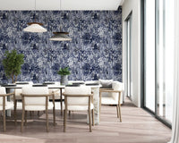 Indigo Jungle Foliage Layering Wallpaper⁠