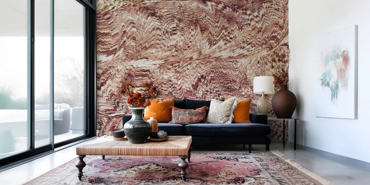 Textured Ochre Sand Dunes Wall Mural