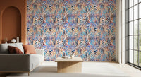 Vibrant Painted Zebra Stripe Wallpaper⁠