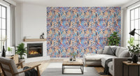 Vibrant Painted Zebra Stripe Wallpaper⁠