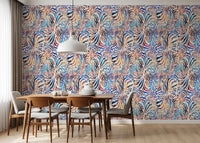 Vibrant Painted Zebra Stripe Wallpaper⁠