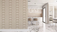 Beige Damask Stripe Heritage Wallpaper⁠