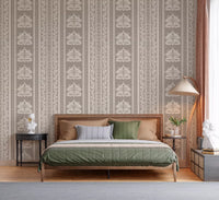 Neutral Heritage Damask Stripe Wallpaper⁠