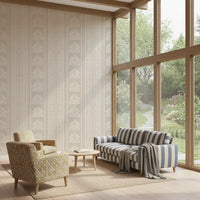 Botanical Stripe Neutral Art Wallpaper⁠