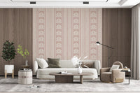 Soft Rose Vertical Floral Damask Wallpaper⁠