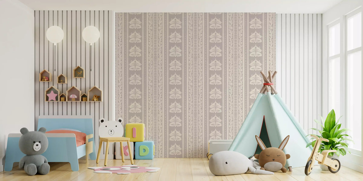 Vintage Chinoiserie Stripe Wallpaper⁠