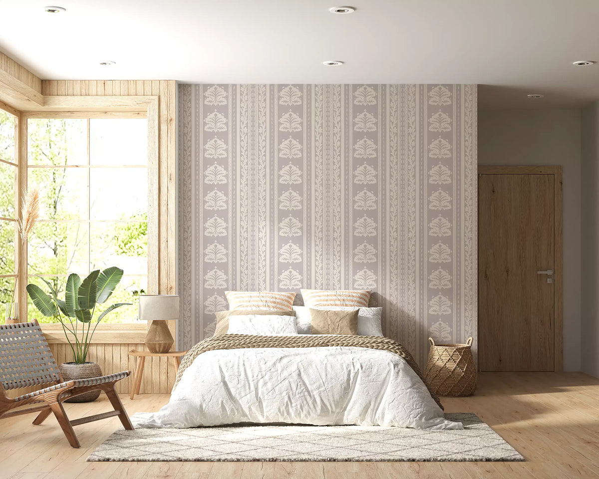 Vintage Chinoiserie Stripe Wallpaper⁠