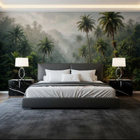 Misty Tropical River Valley Wall Mural