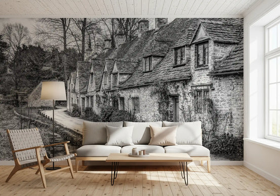 Old World Stone Village Architecture Wall Mural