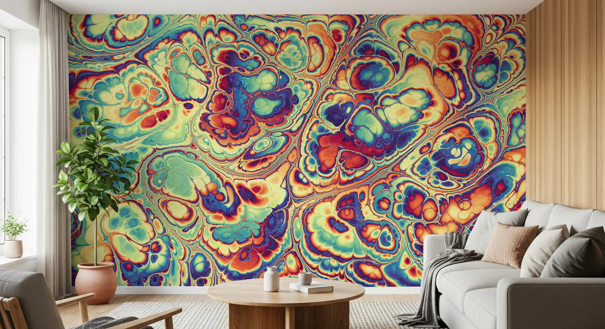 Vibrant Abstract Swirls Wall Mural