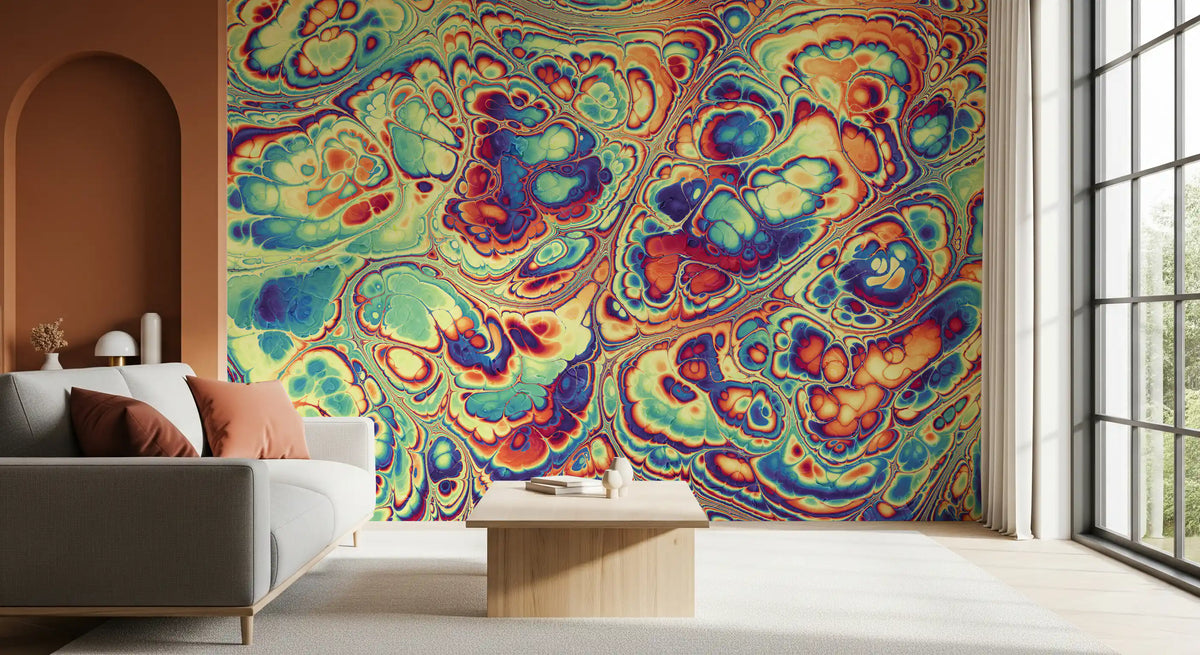 Vibrant Abstract Swirls Wall Mural