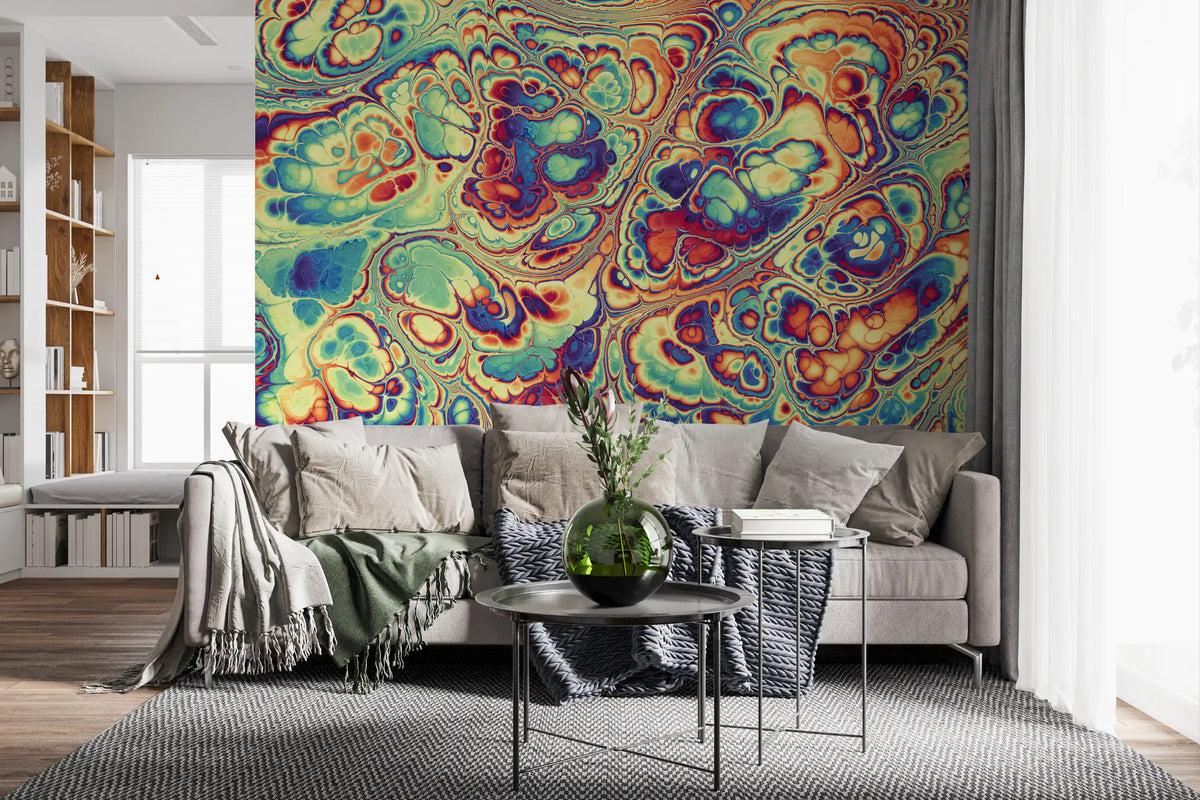 Vibrant Abstract Swirls Wall Mural
