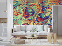 Vibrant Abstract Swirls Wall Mural