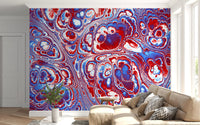 Red Blue Marble Abstract Energy Flow