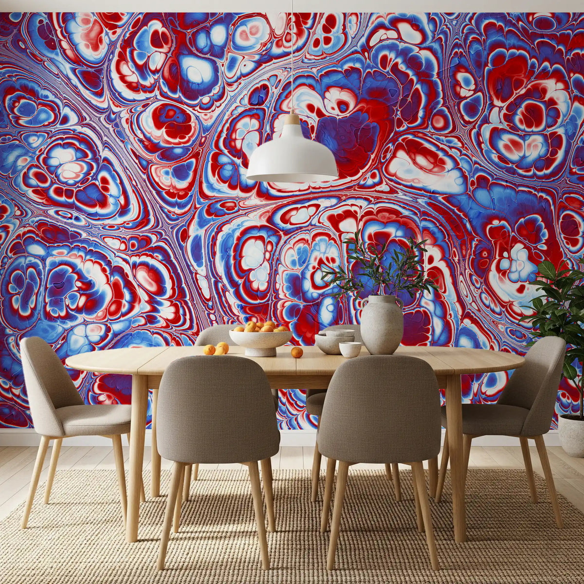 Red Blue Marble Abstract Energy Flow