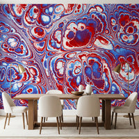 Red Blue Marble Abstract Energy Flow