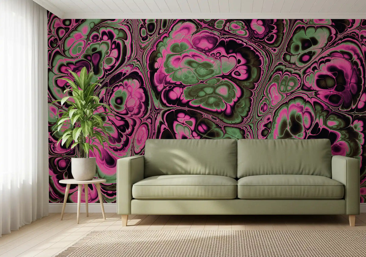 Pink Green Marble Abstract Fantasy Texture Wall Mural