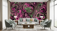 Pink Green Marble Abstract Fantasy Texture Wall Mural