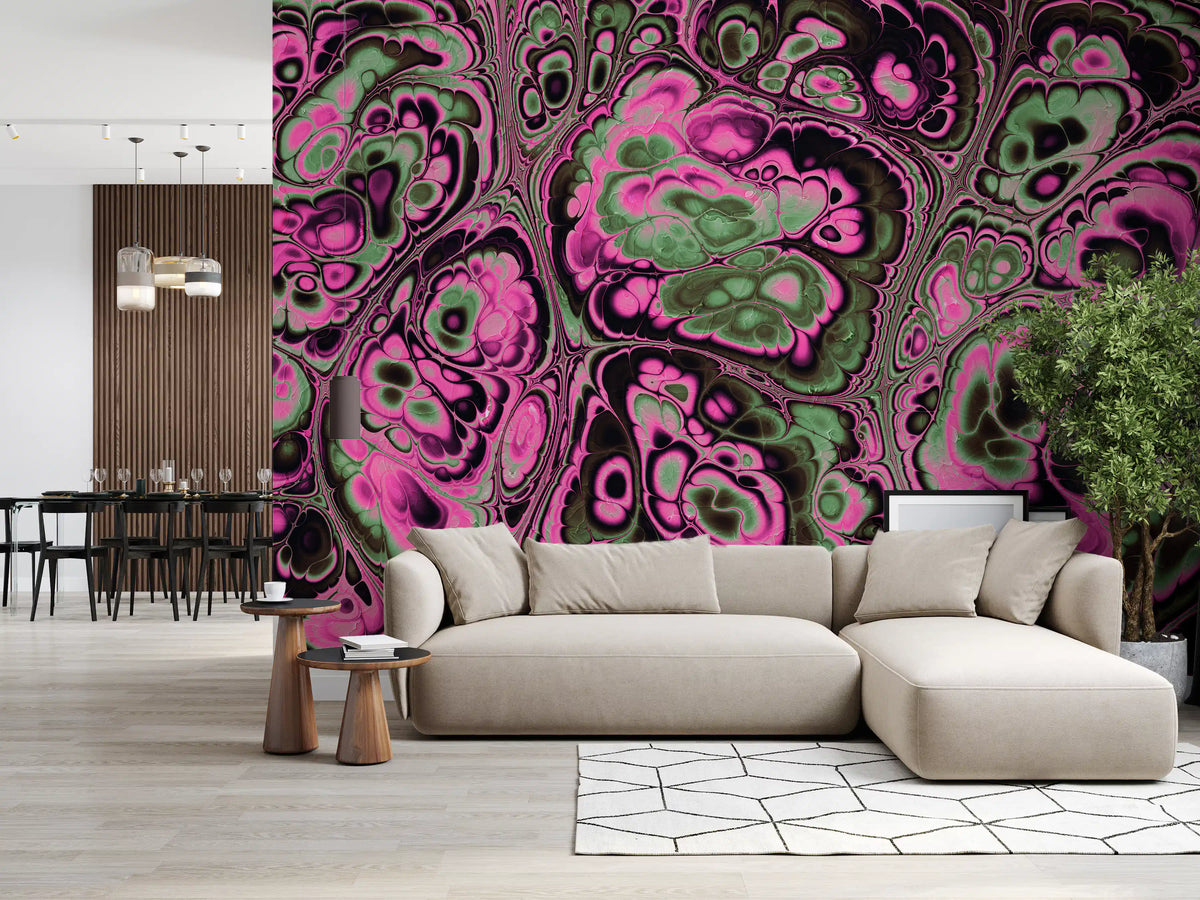 Pink Green Marble Abstract Fantasy Texture Wall Mural