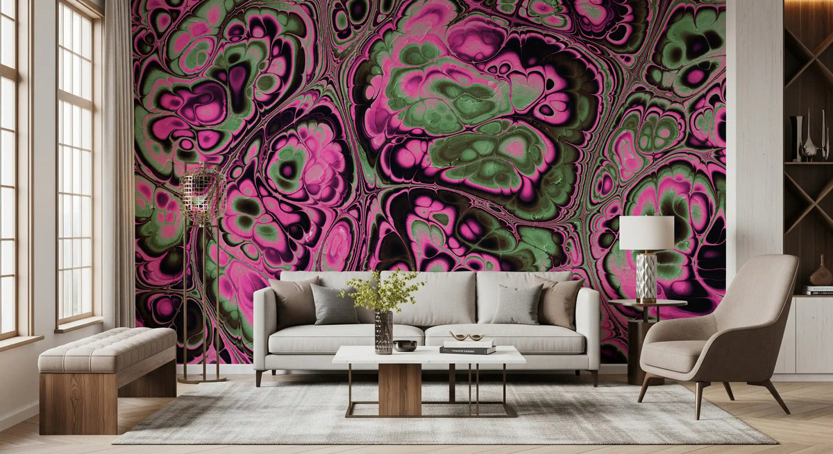 Pink Green Marble Abstract Fantasy Texture Wall Mural