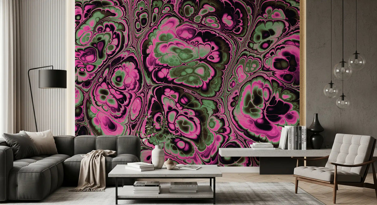 Pink Green Marble Abstract Fantasy Texture Wall Mural