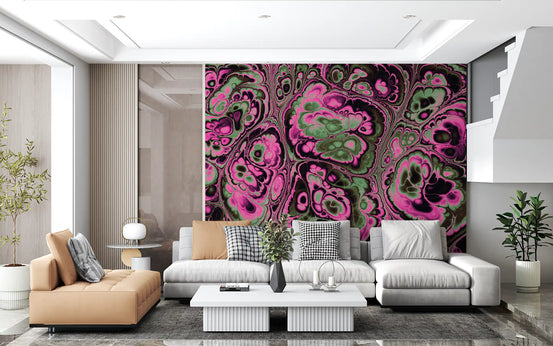 Pink Green Marble Abstract Fantasy Texture Wall Mural