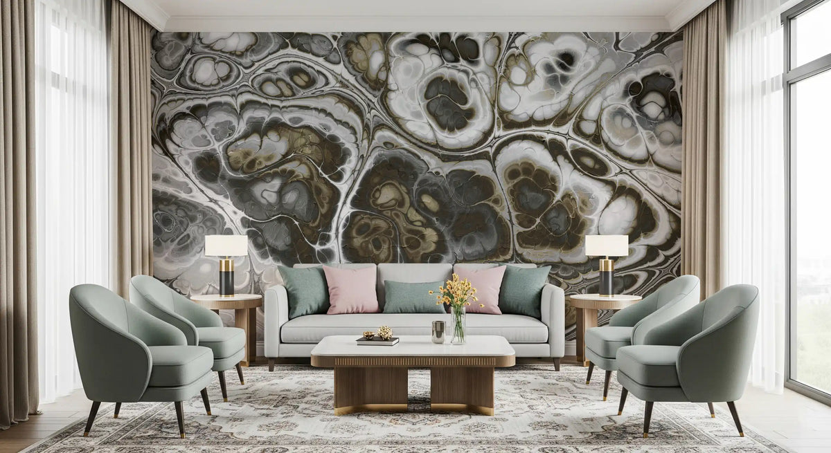 Abstract Gray Marble Texture Elegance Wall Mural