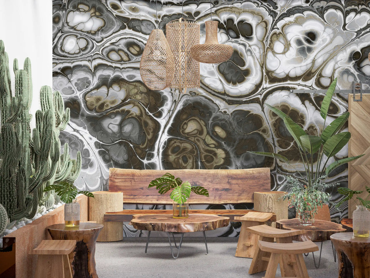 Abstract Gray Marble Texture Elegance Wall Mural