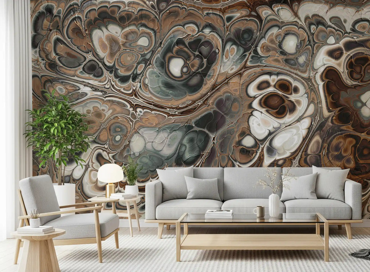 Luxury Brown Marble Abstract Texture Wall Mural
