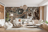 Luxury Brown Marble Abstract Texture Wall Mural
