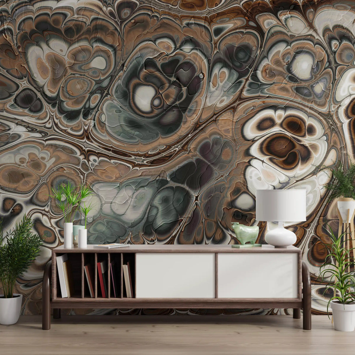 Luxury Brown Marble Abstract Texture Wall Mural